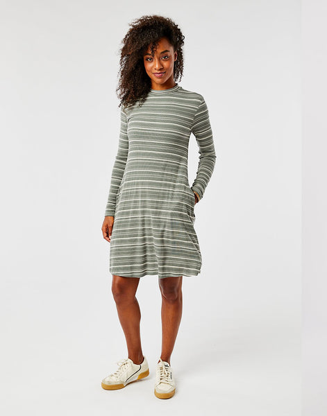 Sedona Dress: Moss Stripe