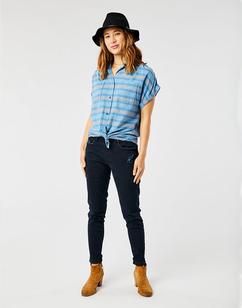 Huck SS Shirt: Lake Stripe