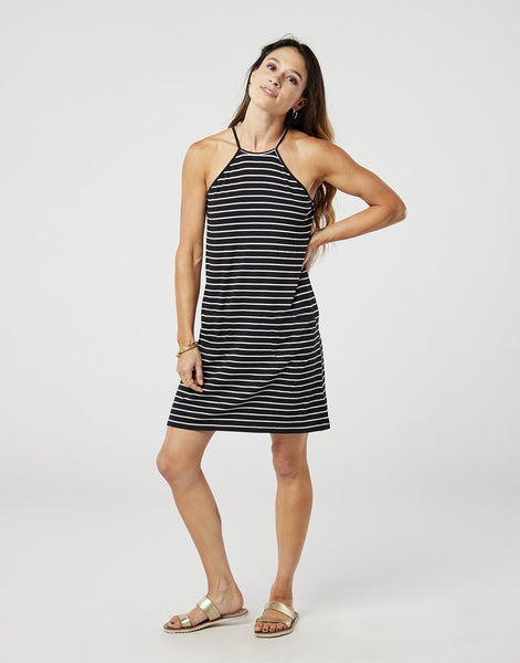 Cassie Dress: Black Stripe