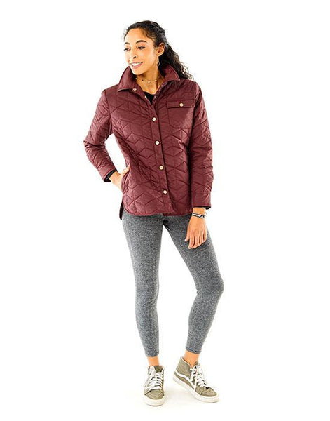 Evans Quilted Shacket: Merlot