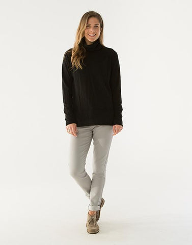 Pine Cowl Neck Sweater: Black - Final Sale