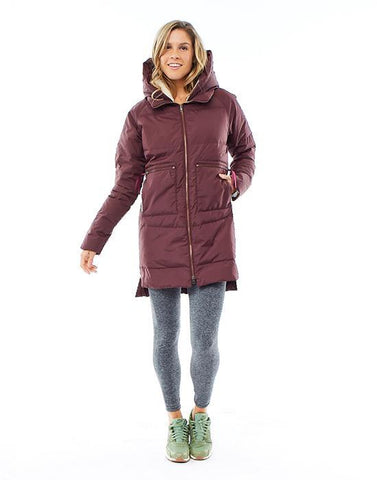 Davos Long Down Jacket: Merlot