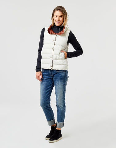 Silverton Reversible Vest: Foam/Brunette