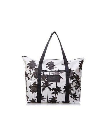 Coco Palms Zipper Tote: Black