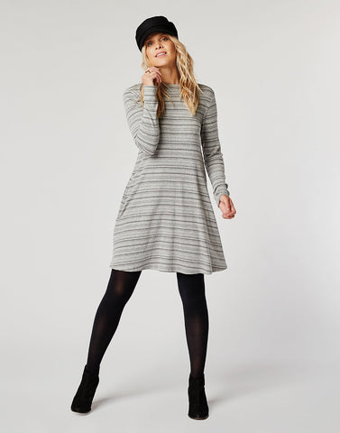 Sedona Dress: Pewter Stripe