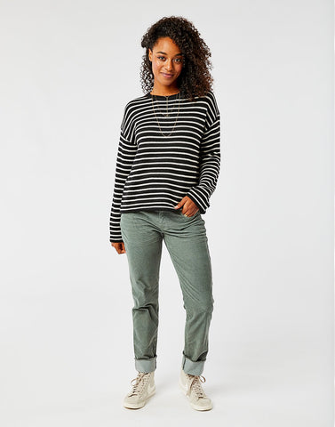 Whitcomb Sweater: Black Birch Stripe